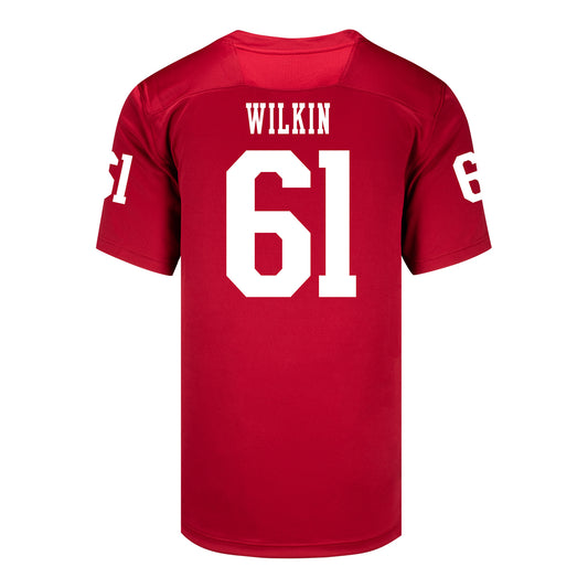 Indiana Hoosiers Adidas Football Student Athlete #61 Baylor Wilkin Premier Football Jersey