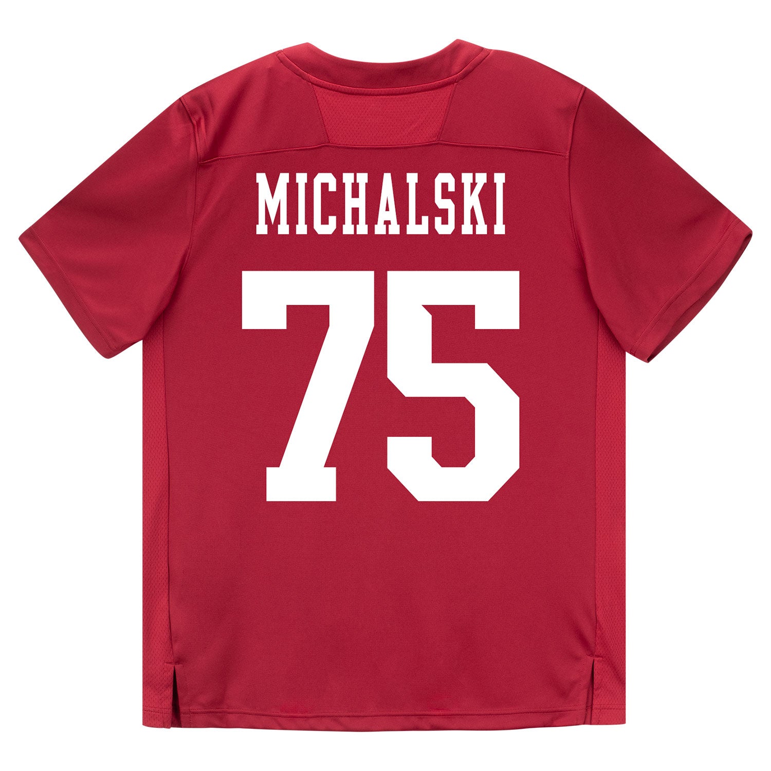 Indiana Hoosiers Adidas Football Student Athlete #75 Zenuae Michalski Premier Football Jersey - Back View