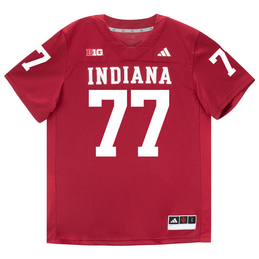 Indiana Hoosiers Adidas Football Student Athlete #77 Matt Marek Premier Football Jersey - Front View