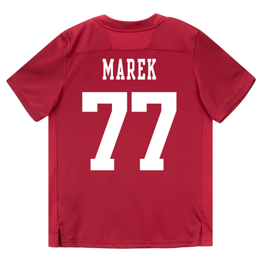 Indiana Hoosiers Adidas Football Student Athlete #77 Matt Marek Premier Football Jersey - Back View