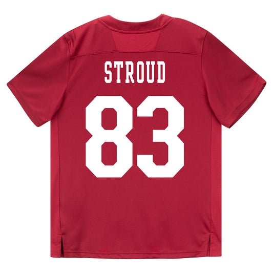 Indiana Hoosiers Adidas Football Student Athlete #83 Hunter Stroud Premier Football Jersey - Back View