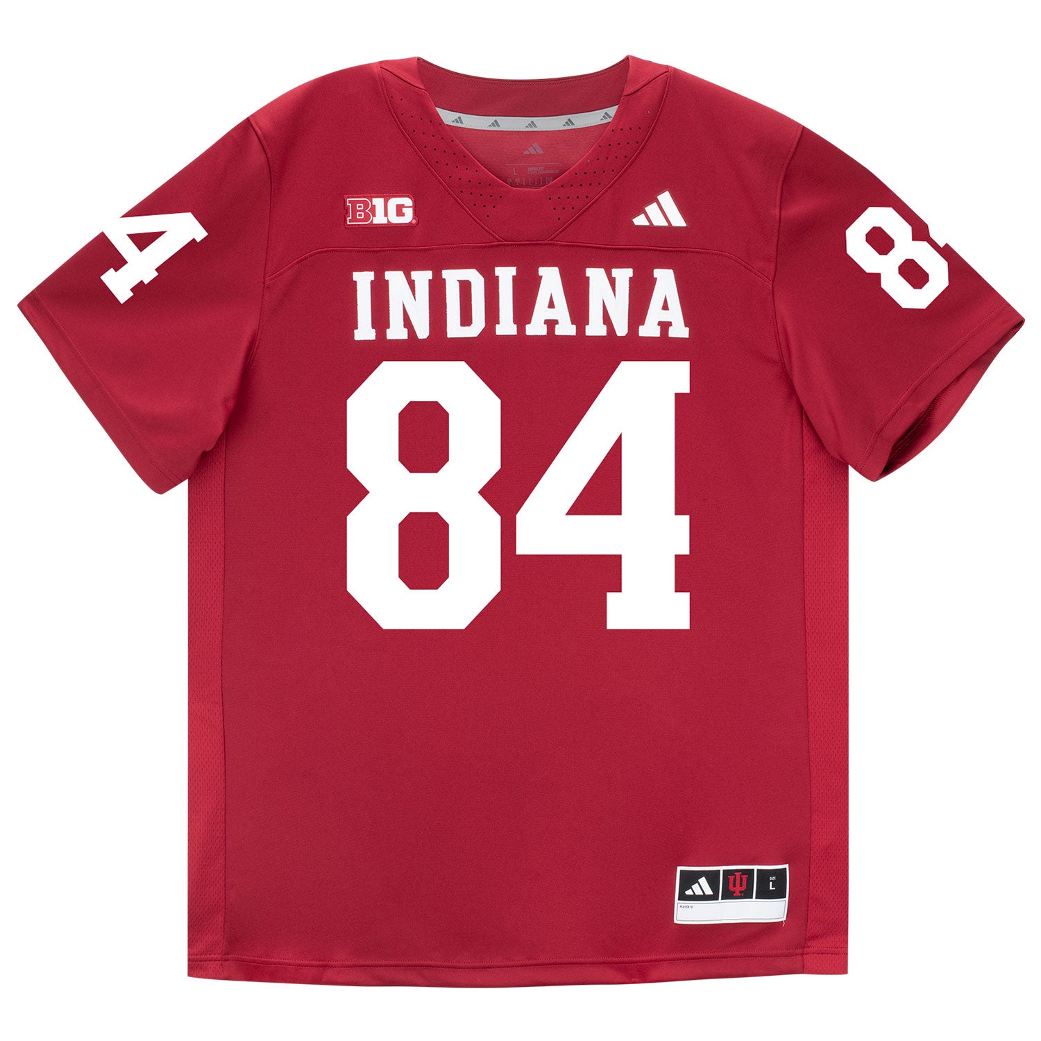 Indiana Hoosiers Adidas Football Student Athlete #84 Blake Thiry Premier Football Jersey - Front View