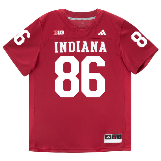 Indiana Hoosiers Adidas Football Student Athlete #86 Bruno Massel IV Premier Football Jersey - Front View