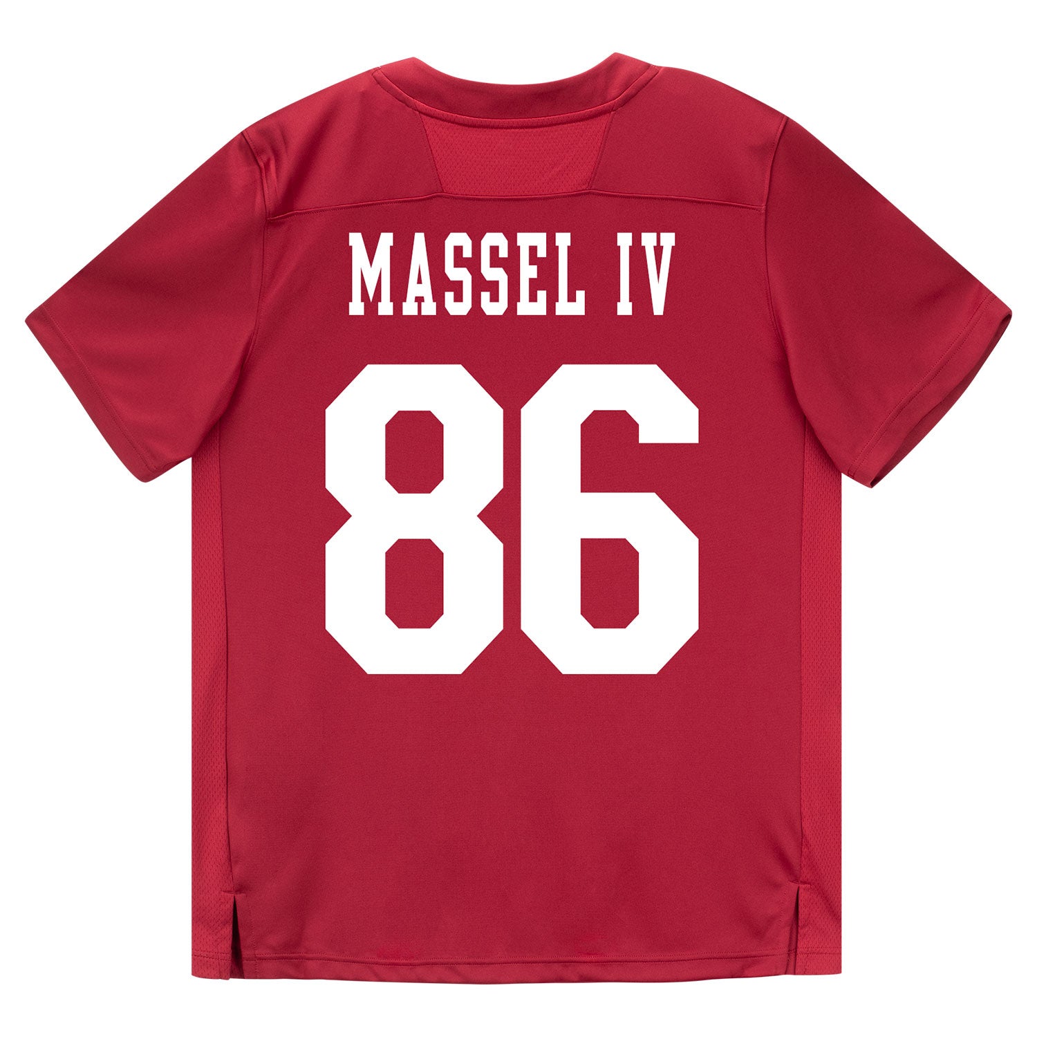 Indiana Hoosiers Adidas Football Student Athlete #86 Bruno Massel IV Premier Football Jersey - Back View