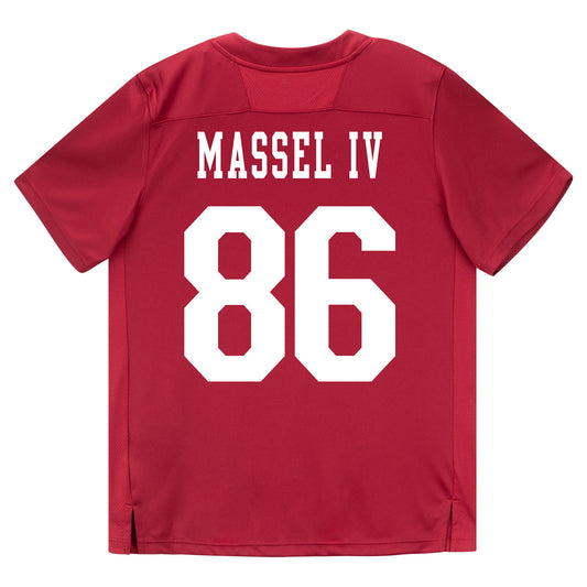 Indiana Hoosiers Adidas Football Student Athlete #86 Bruno Massel IV Premier Football Jersey - Back View
