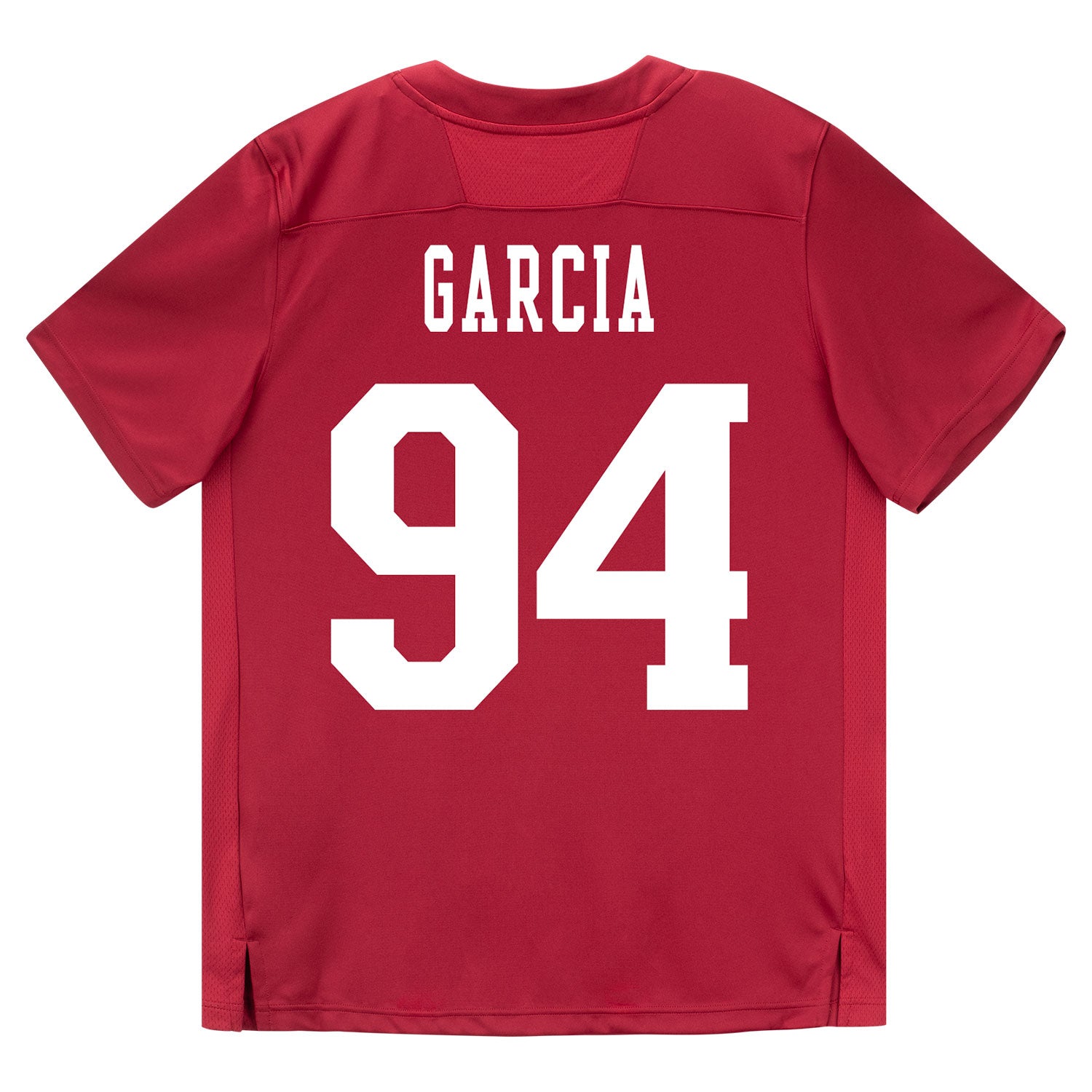 Indiana Hoosiers Adidas Football Student Athlete #94 Kyler Garcia Premier Football Jersey - Back View