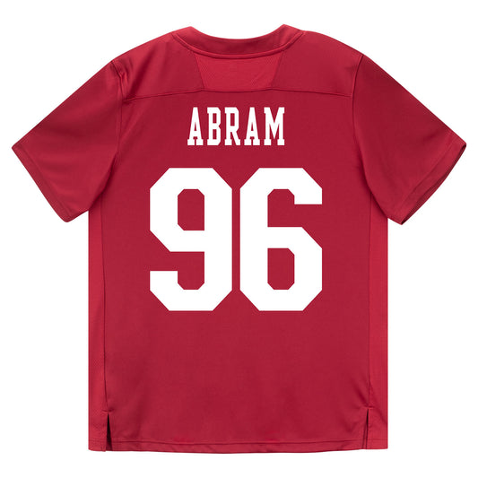Indiana Hoosiers Adidas Football Student Athlete #96 Triston Abram Premier Football Jersey - Back View