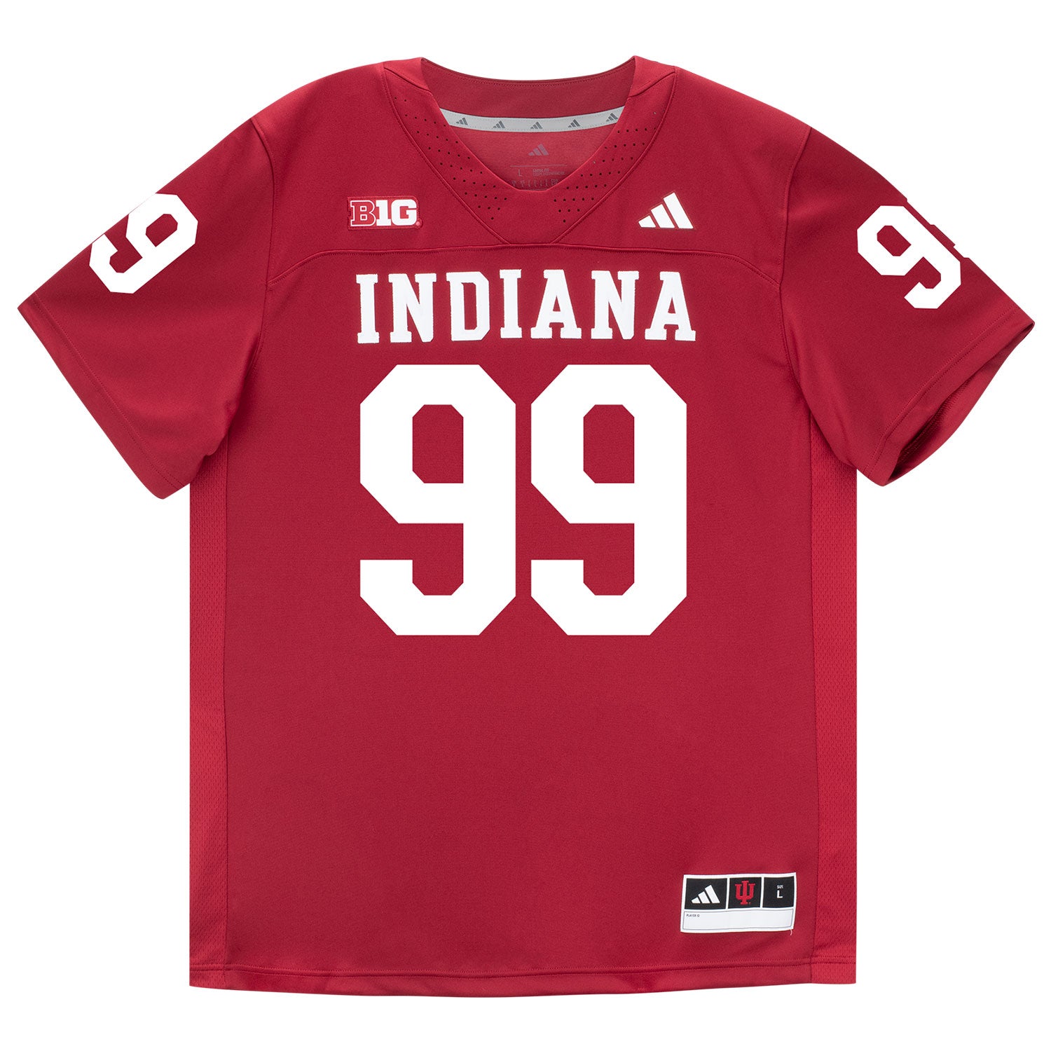 Indiana Hoosiers Adidas Football Student Athlete #99 Tyrone Burrus Jr. Premier Football Jersey - Front View