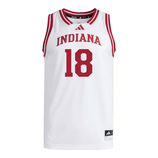 Indiana Hoosiers Adidas #18 Tryce Grensing Student Athlete White Basketball Jersey