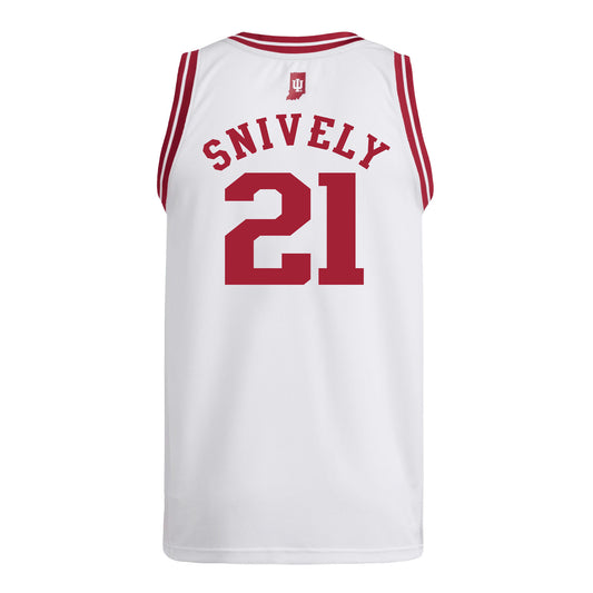 Indiana Hoosiers Adidas #21 Drew Snively Student Athlete White Basketball Jersey
