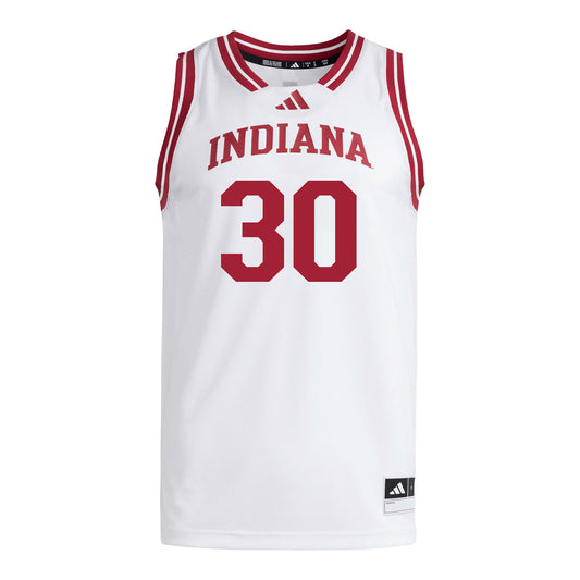 Indiana Hoosiers Adidas #30 Ian Stephens Student Athlete White Basketball Jersey