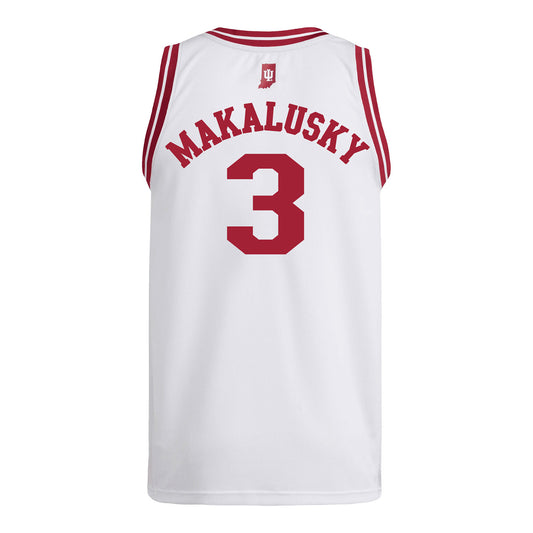 Indiana Hoosiers Adidas #3 Maya Makalusky Student Athlete White Basketball Jersey