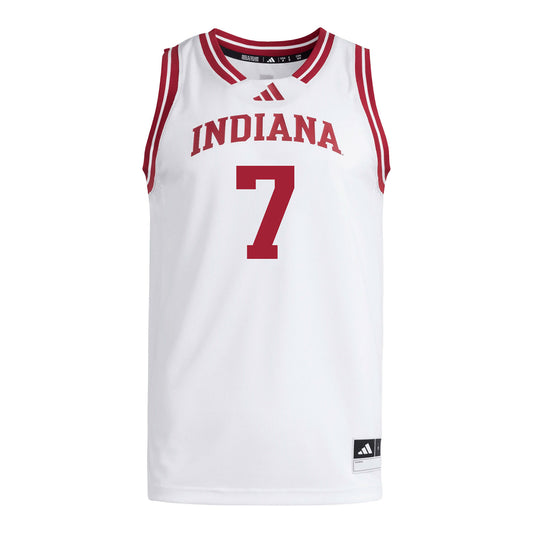 Indiana Hoosiers Adidas #7 Jerni Kiaku Student Athlete White Basketball Jersey