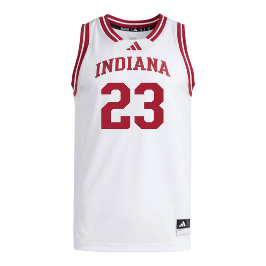 Indiana Hoosiers Adidas #23 Zania Socka-Nguemen Student Athlete White Basketball Jersey