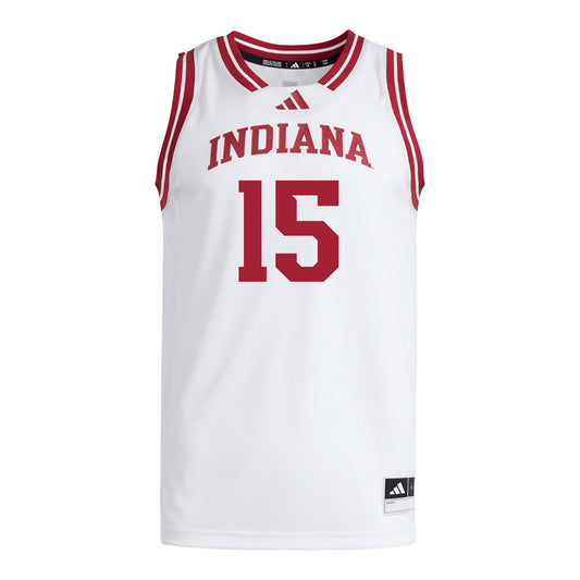 Indiana Hoosiers Adidas #15 Valentyna Kadlecova Student Athlete White Basketball Jersey