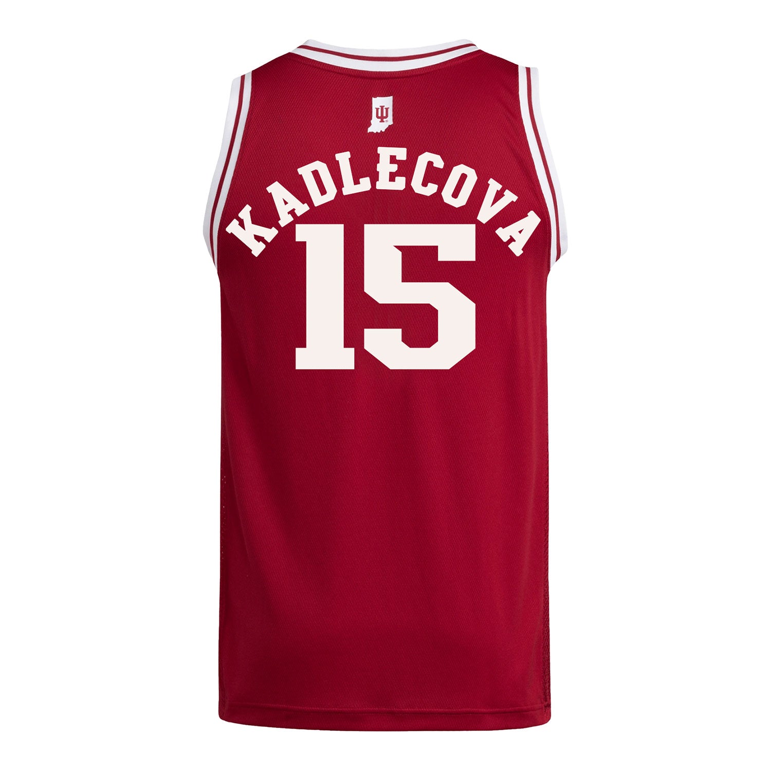 Indiana Hoosiers Adidas #15 Valentyna Kadlecova Student Athlete Crimson Basketball Jersey