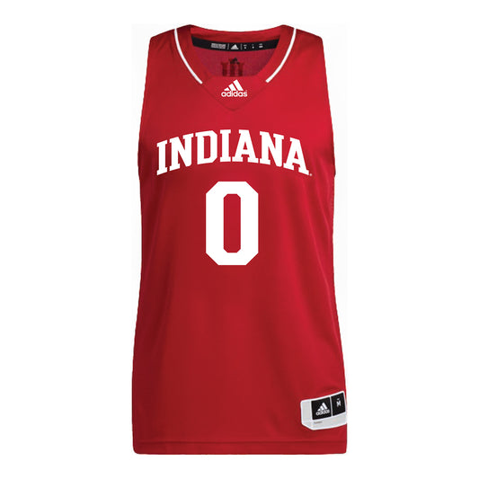 Indiana Hoosiers Adidas #0 Jasai Miles Student Athlete Crimson Basketball Jersey - Front View