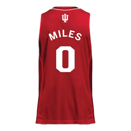 Indiana Hoosiers Adidas #0 Jasai Miles Student Athlete Crimson Basketball Jersey - Back View