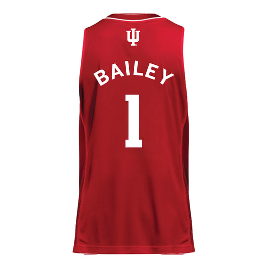 Indiana Hoosiers Adidas #1 Reed Bailey Student Athlete Crimson Basketball Jersey - Back View