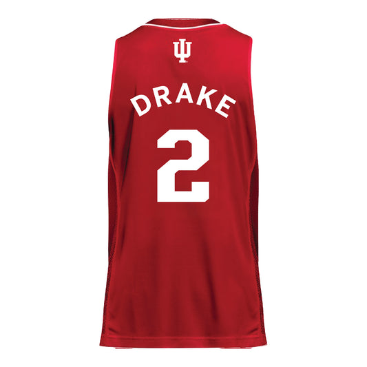 Indiana Hoosiers Adidas #2 Jason Drake Student Athlete Crimson Basketball Jersey - Back view