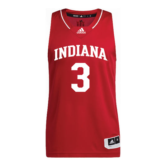 Indiana Hoosiers Adidas #3 Lamar Wilkerson Student Athlete Crimson Basketball Jersey - Front View