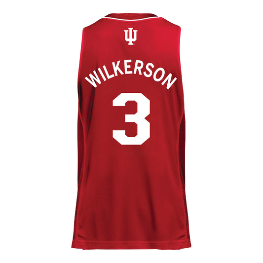 Indiana Hoosiers Adidas #3 Lamar Wilkerson Student Athlete Crimson Basketball Jersey - Back view
