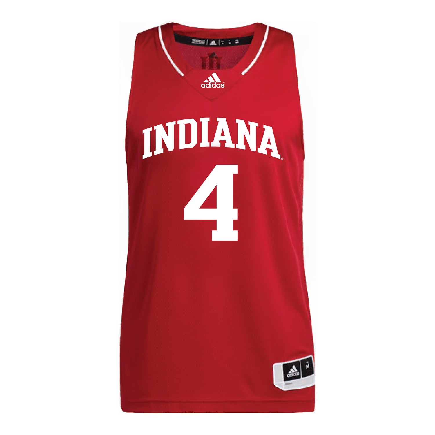 Indiana Hoosiers Adidas #4 Samuel Alexis Student Athlete Crimson Basketball Jersey - Front View