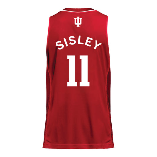 Indiana Hoosiers Adidas #11 Trent Sisley Student Athlete Crimson Basketball Jersey - Back view