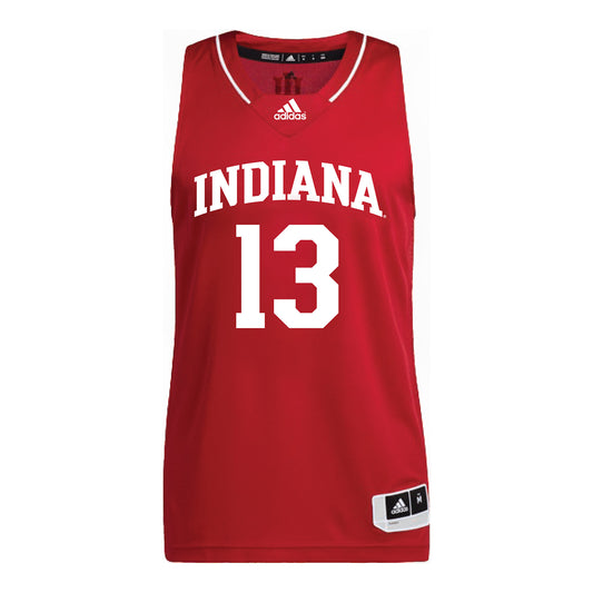 Indiana Hoosiers Adidas #13 Aleksa Ristic Student Athlete Crimson Basketball Jersey - Front View