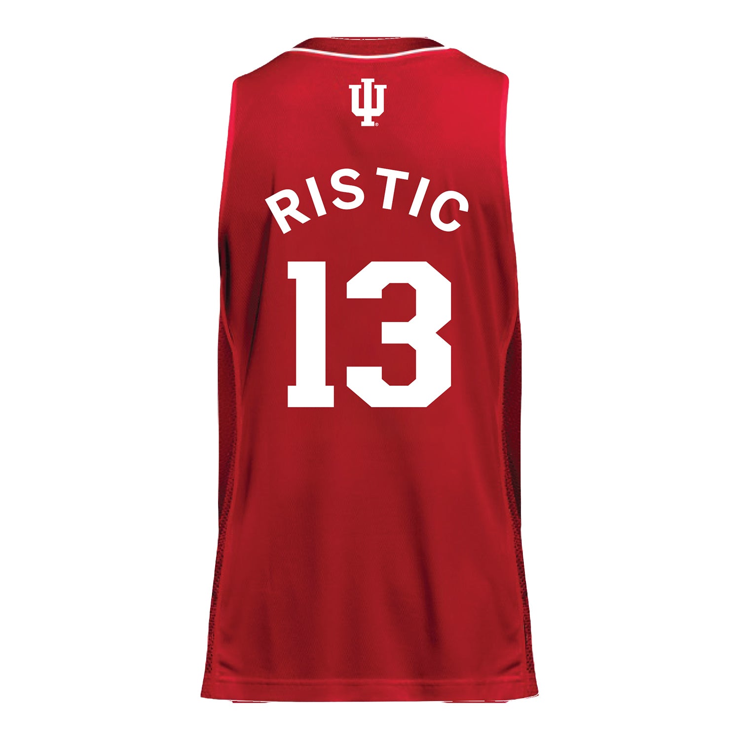 Indiana Hoosiers Adidas #13 Aleksa Ristic Student Athlete Crimson Basketball Jersey - Back view