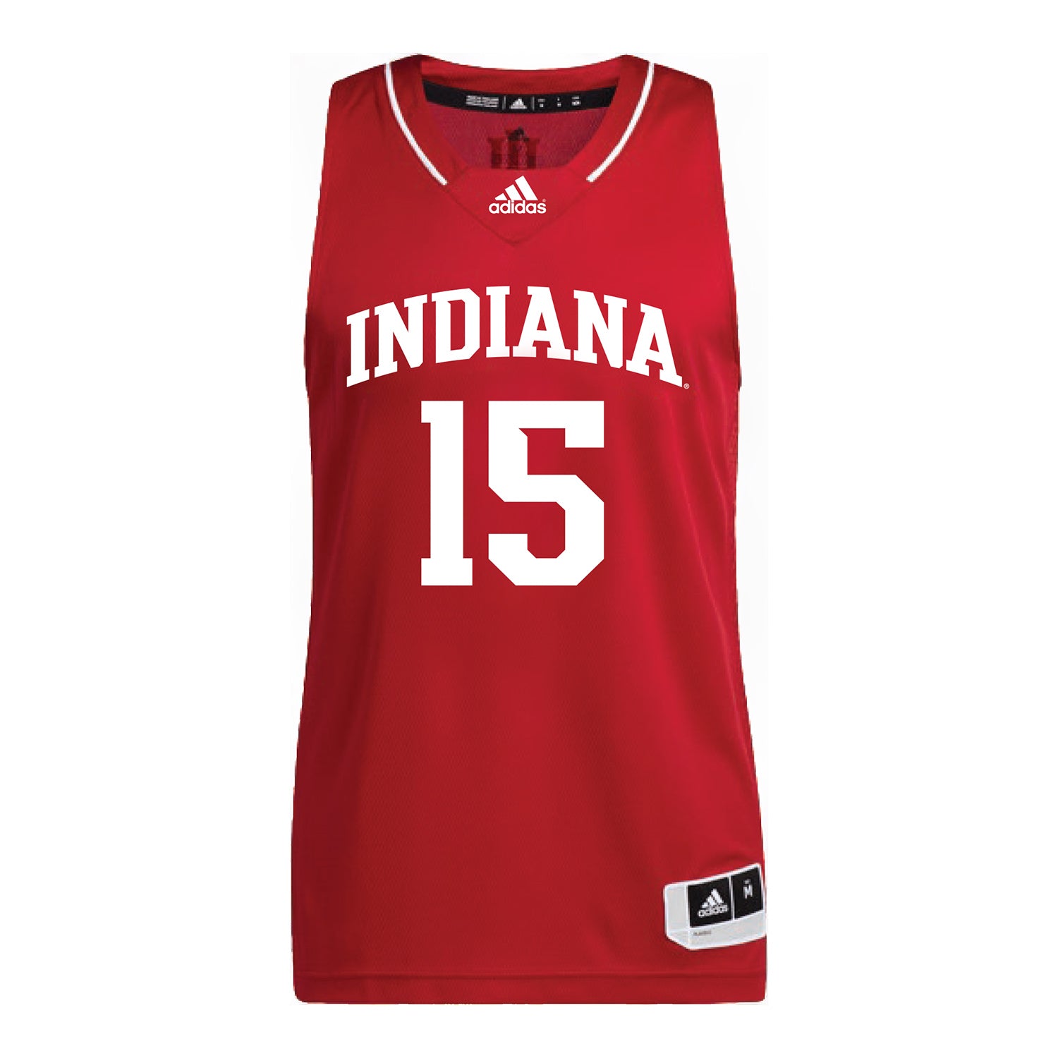 Indiana Hoosiers Adidas #15 Andrej Acimovic Student Athlete Crimson Basketball Jersey - Front View