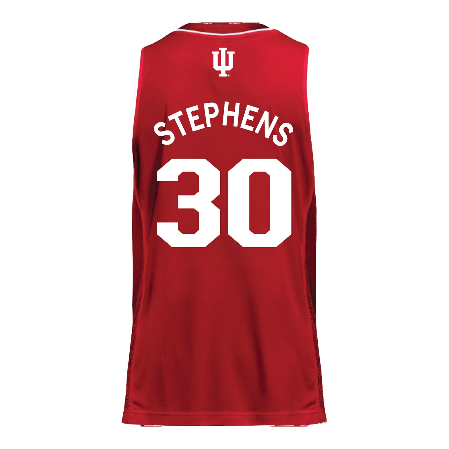 Indiana Hoosiers Adidas #30 Ian Stephens Student Athlete Crimson Basketball Jersey - Back view