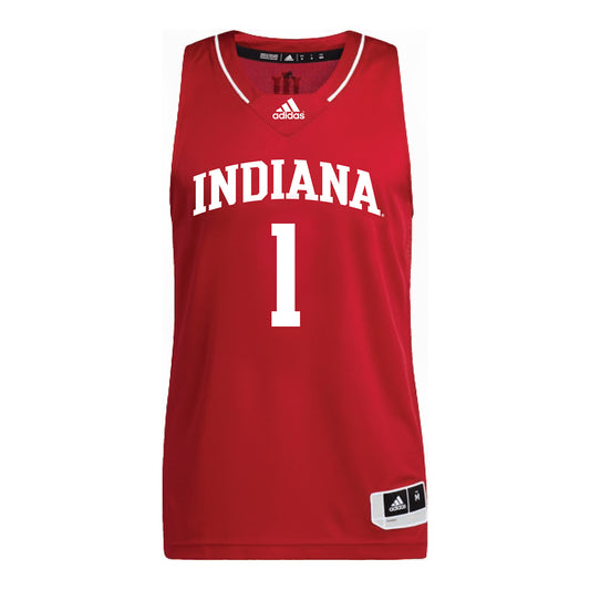 Indiana Hoosiers Adidas #1 Phoenix Stotjin Student Athlete Crimson Basketball Jersey - Front View