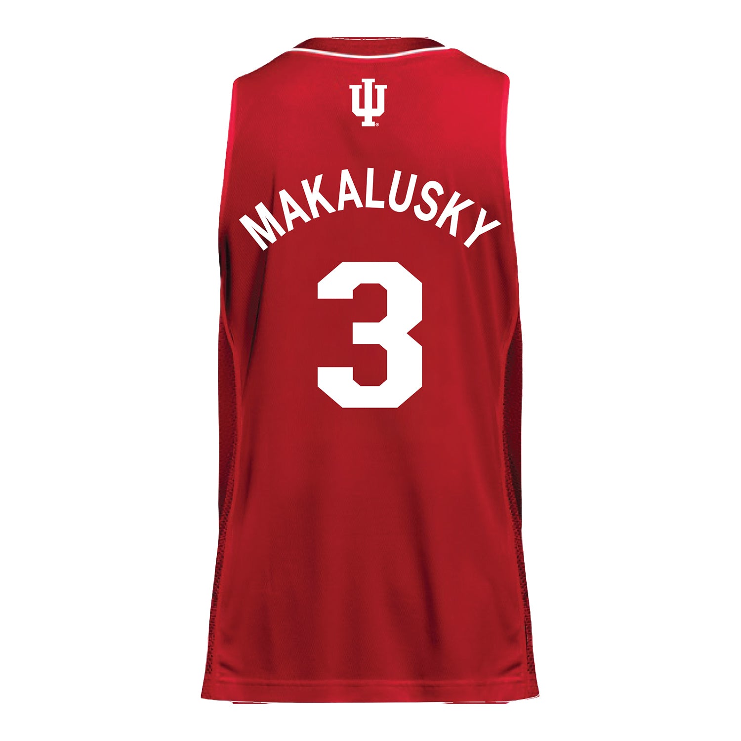 Indiana Hoosiers Adidas #3 Maya Makalusky Student Athlete Crimson Basketball Jersey - Back View