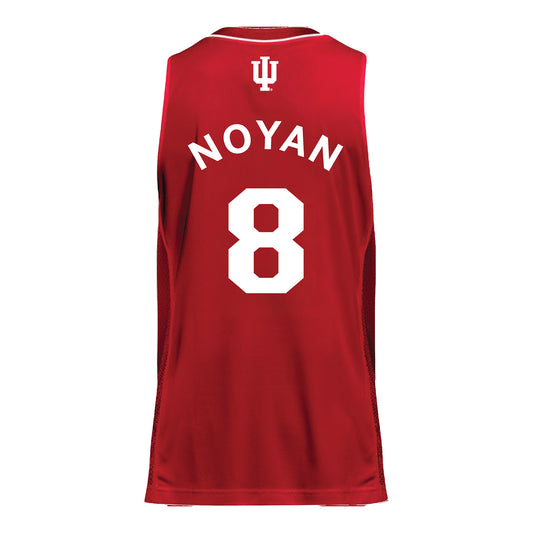 Indiana Hoosiers Adidas #8 Edessa Noyan Student Athlete Crimson Basketball Jersey - Back View
