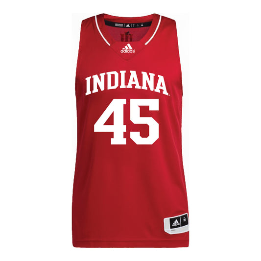 Indiana Hoosiers Adidas #45 Jade Ondineme Student Athlete Crimson Basketball Jersey - Front View