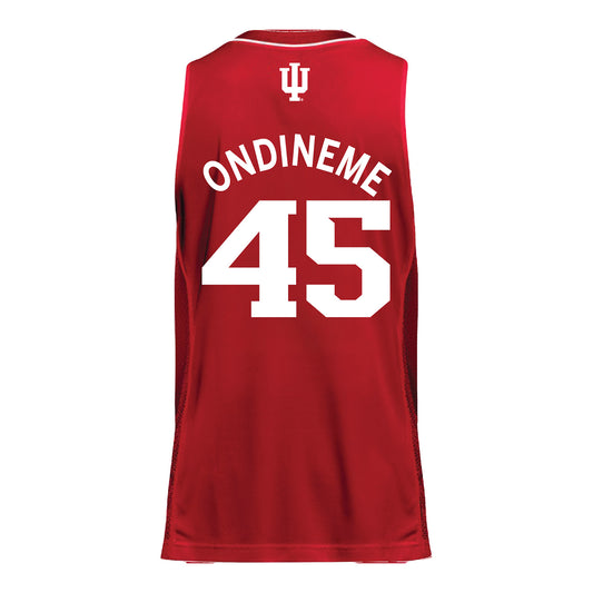 Indiana Hoosiers Adidas #45 Jade Ondineme Student Athlete Crimson Basketball Jersey - Back View