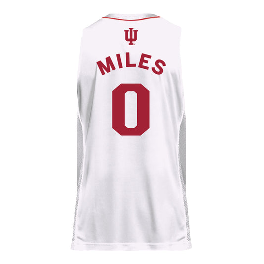 Indiana Hoosiers Adidas #0 Jasai Miles Student Athlete White Basketball Jersey - Back View