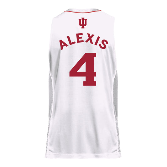 Indiana Hoosiers Adidas #4 Samuel Alexis Student Athlete White Basketball Jersey - Back View