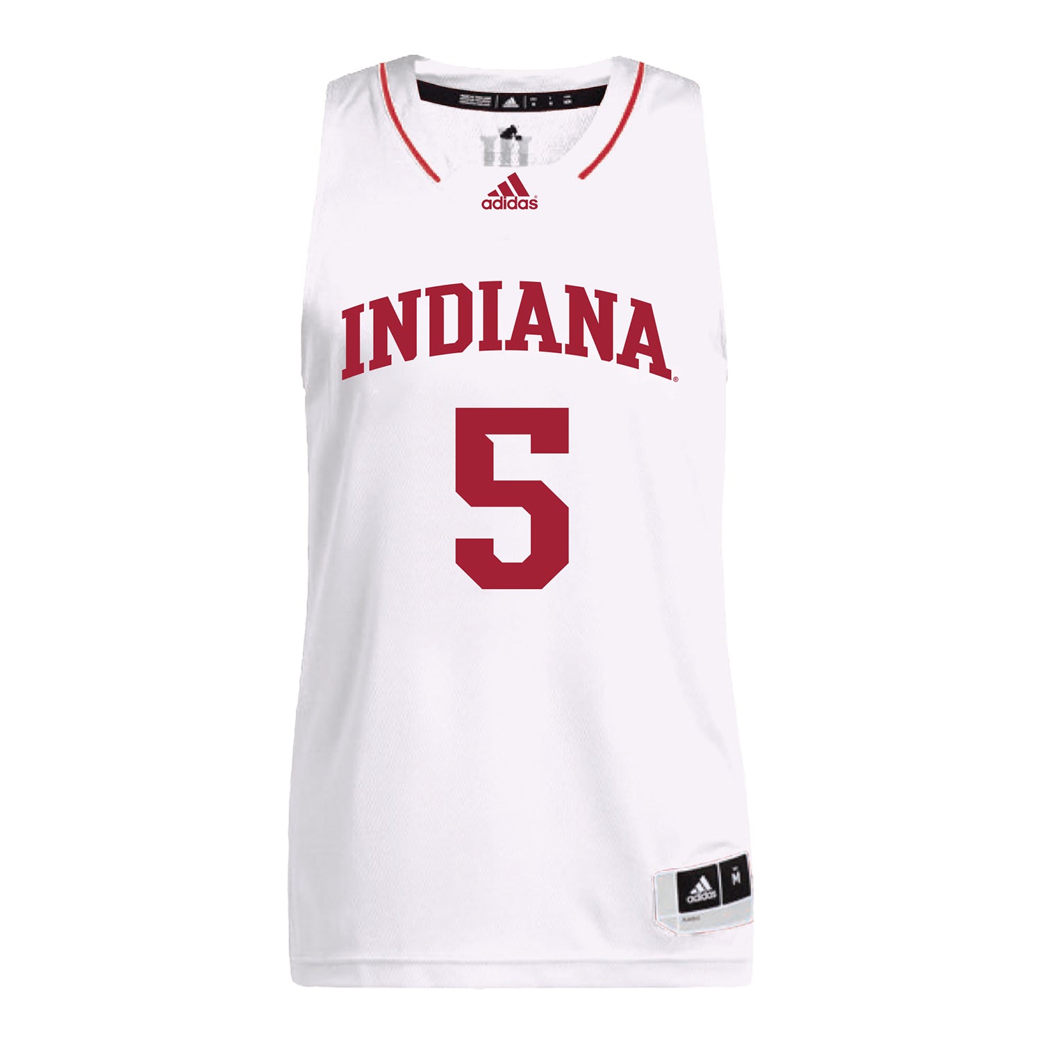 Indiana Hoosiers Adidas #5 Conor Enright Student Athlete White Basketball Jersey - Front View