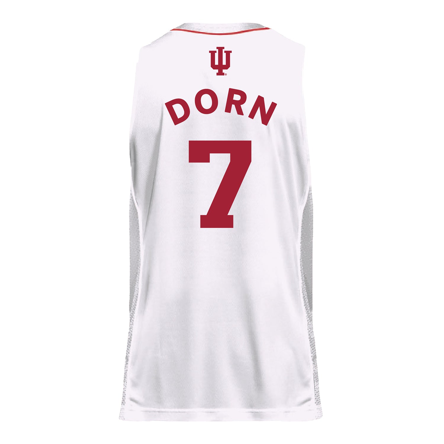 Indiana Hoosiers Adidas #7 Nicholas Dorn Student Athlete White Basketball Jersey - Back View