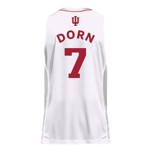 Indiana Hoosiers Adidas #7 Nicholas Dorn Student Athlete White Basketball Jersey - Back View