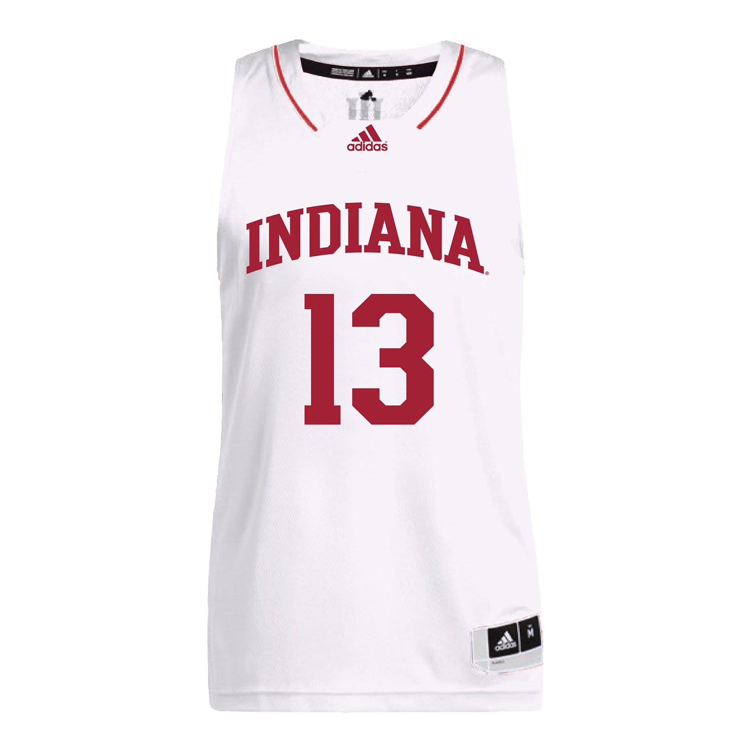 Indiana Hoosiers Adidas #13 Aleksa Ristic Student Athlete White Basketball Jersey - Front View