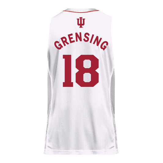 Indiana Hoosiers Adidas #18 Tryce Grensing Student Athlete White Basketball Jersey