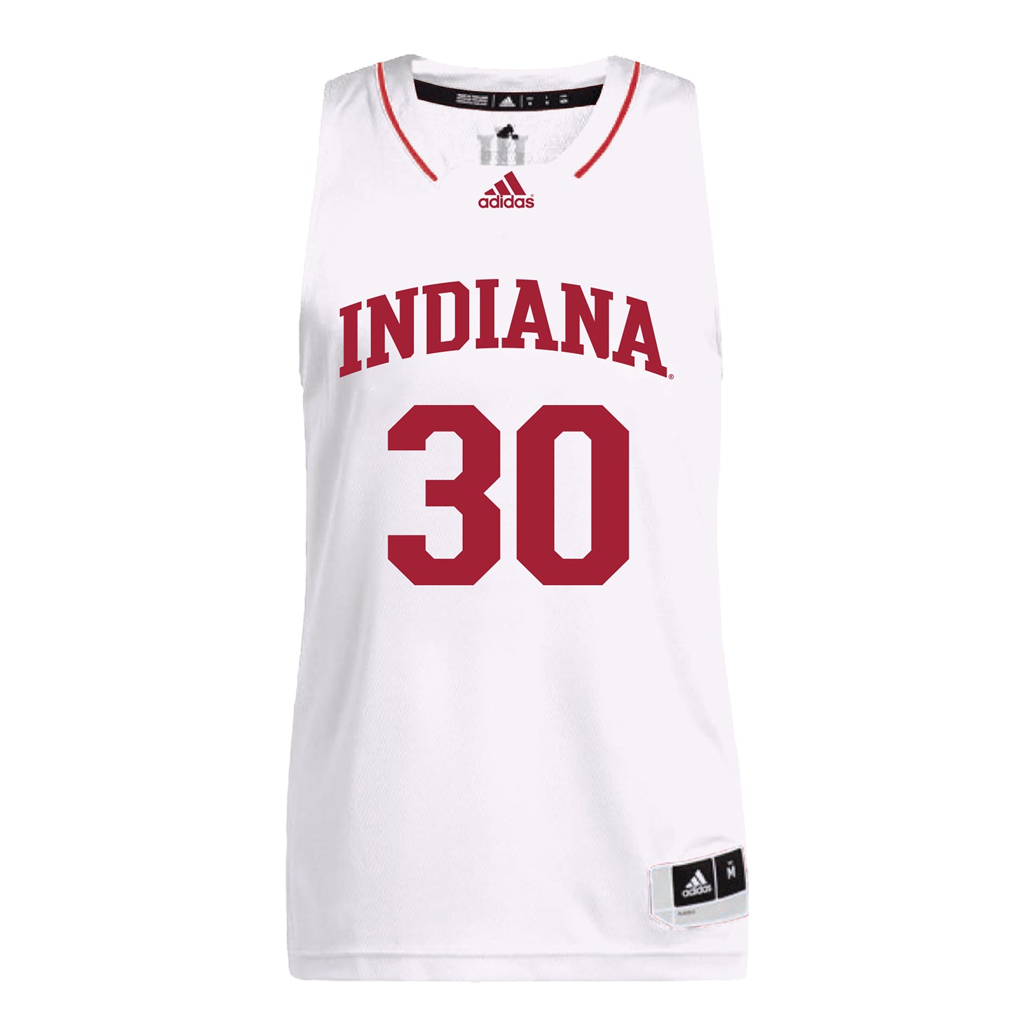 Indiana Hoosiers Adidas #30 Ian Stephens Student Athlete White Basketball Jersey - Front View