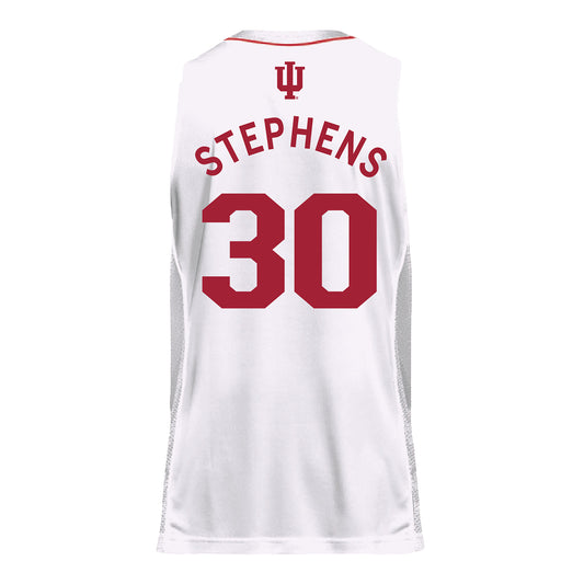 Indiana Hoosiers Adidas #30 Ian Stephens Student Athlete White Basketball Jersey - Back view