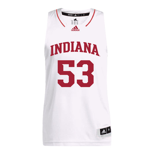 Indiana Hoosiers Adidas #53 Jordan Rayford Student Athlete White Basketball Jersey - front view