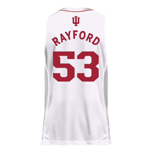 Indiana Hoosiers Adidas #53 Jordan Rayford Student Athlete White Basketball Jersey - Back view
