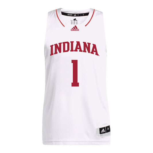 Indiana Hoosiers Adidas #1 Phoenix Stotjin Student Athlete White Basketball Jersey - Front View