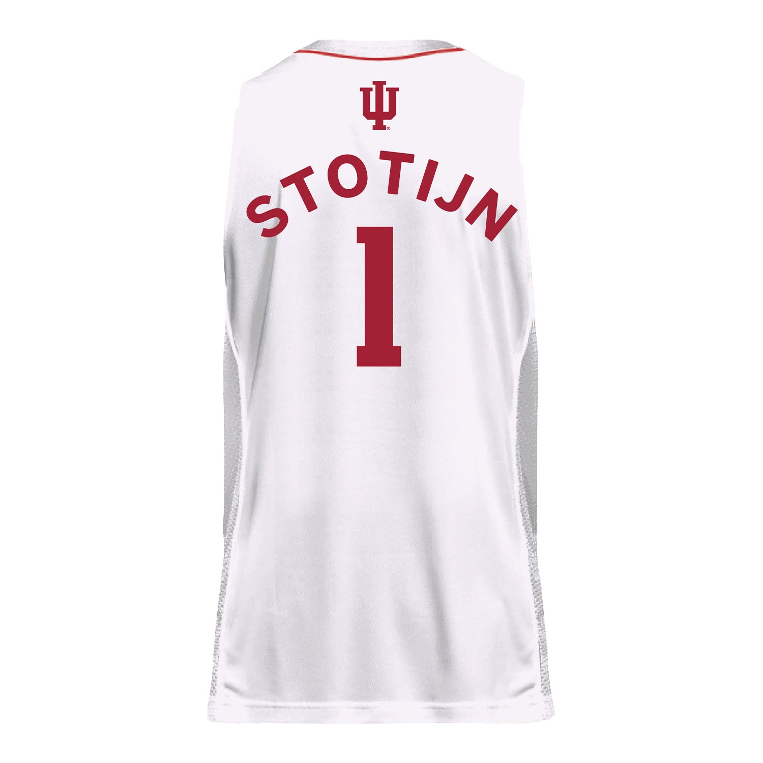 Indiana Hoosiers Adidas #1 Phoenix Stotjin Student Athlete White Basketball Jersey - Back View